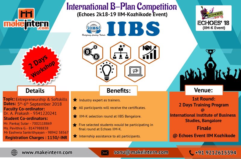 Workshop on B-Plan Competition IIM-K Echoes 2018-19 at IIBS